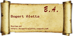 Bogert Aletta névjegykártya
